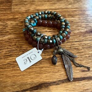 Ole 3 Strand Stretch Beaded Bracelet Set with Charms